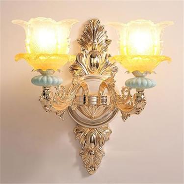 Imagem de Luminária de parede contemporânea de cristal para interiores, estilo europeu, luxuosa, com LED, para decoração de sala de estar, quarto, escritório, quarto modelo, hotel, casa de campo, corr