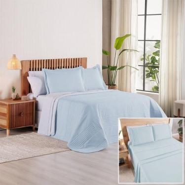 Imagem de Kit Cobre Leito + Jogo de Cama Premier King 7 Peças Hipercal 200 Fios 