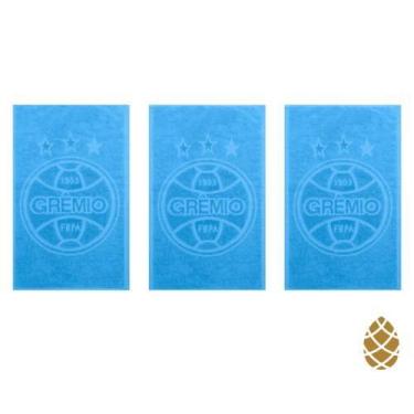 Imagem de Kit 3 Toalhas de Academia/Mão Buettner Grêmio Azul
