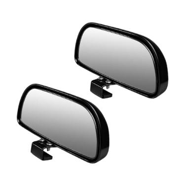 Imagem de FALVFUN 2 peças de espelho de carro de ponto cego, espelho lateral ajustável de ângulo amplo convexo de vidro HD, acessórios retrovisores externos retangulares para maior segurança, universal para