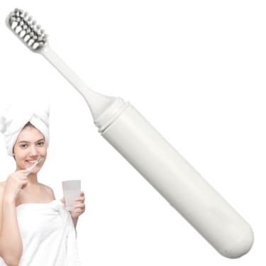 Imagem de Escova de dentes portátil – Escova de dentes dobrável – Artigos de higiene pessoal de cerdas macias com cabeça destacável, ferramentas de limpeza portáteis para viagens, mochilão, acampamento