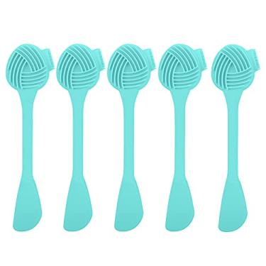 Imagem de Escova de limpeza facial de silicone, dupla cabeça, escova de massagem facial para limpeza profunda, remoção de cravos e cuidados com a pele, conjunto de 5 peças (cabeça dupla verde)