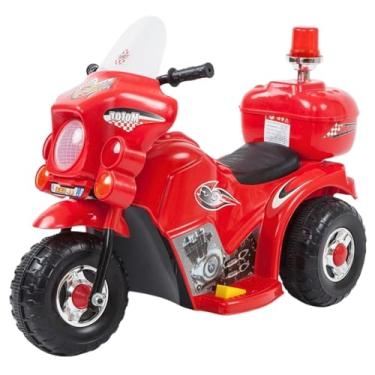 Imagem de Mini Moto Elétrica 6v Polícia Menina Com Luz Som E Baú (Vermelho)