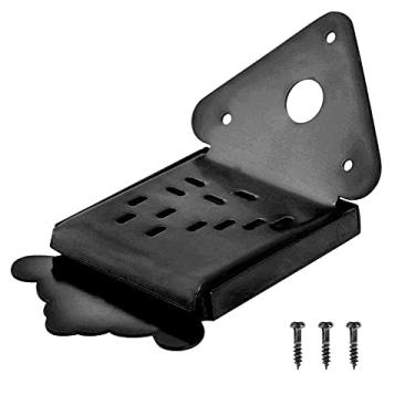 Imagem de Jeanoko Tailpiece de bandolim triangular, acessório profissional de corda de bandolim com capa removível, cauda de metal galvanizado para bandolim de extremidade de laço de corda 8/10/12 (preto)