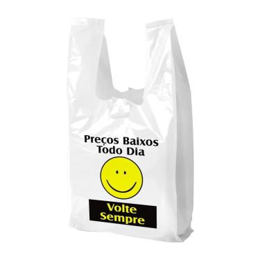 Imagem de Sacola Uzzi Branca Volte Sempre 30x38 Suporta 3kg - Embalagem com 1000 Unidades