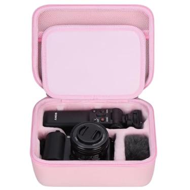 Imagem de FBLFOBELI Estojo rígido de EVA para Sony ZV E-10 / Sony ZV-1 com lente intercambiável, kit de câmera Vlog sem espelho, bolsa protetora à prova de choque (rosa)