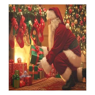 Imagem de SEHANY Capa magnética de Papai Noel para lava-louças, adesivos magnéticos para decoração de Natal antiarranhões para painel de geladeira e lava-louças, decoração de Natal de cozinha doméstica 58 x 66