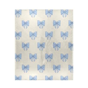 Imagem de Blueangle Cobertor de laço azul super macio e quente, 127 x 152 cm, leve para todas as estações, aconchegante cobertor para cama, sofá, sofá, fácil de cuidar (580)