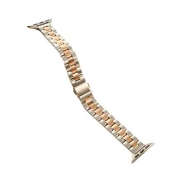 Imagem de Pulseira De Aço Inoxidável Com Fivela Fina Para Apple Watch Série 8 7 