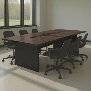 Imagem de Mesa De Reunião Executiva 6 Lugares Premium 2,40m Freijó