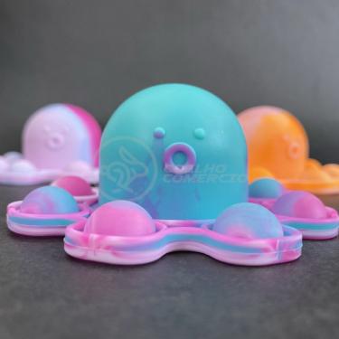 Imagem de Chaveiro Polvo Reversível Pop It Anti Stress Silicone