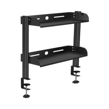 Imagem de Prateleira De Mesa Metálica Ajustável De 2 Níveis, Organizador De Mesa