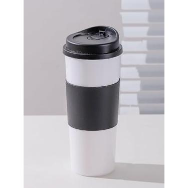 Imagem de Xícara de café leve de viagem de 473 ml - plástico PP, tampa à prova de vazamento, portátil para caminhadas ao ar livre e deslocamento branco