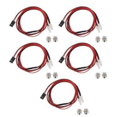 Imagem de CUOFYUNL 5pcs RC Car LED Light Universal Alto Brilho Luz Vermelha 5mm Contas de lâmpada 2 LED RC Light Kit para Hsp para Redcat