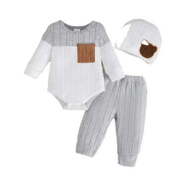 Imagem de Conjunto De 3 Peças Para Bebê Menino Recém-Nascido Com Body De Manga L