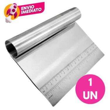 Imagem de Espátula Reta Cabo Tubular Inox De Cozinha Multiuso Corta Raspa Para M