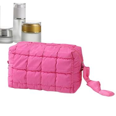 Imagem de de maquiagem feminina | organizadora de grande capacidade - de armazenamento de viagem acolchoada, para mãe, esposa, namorada, loção para lápis de sobrancelha, sombra, corretivo