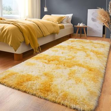 Imagem de Tapetes macios para sala de estar, tapetes macios e felpudos para sala de estar, tapetes felpudos antiderrapantes atualizados para quarto infantil, decoração perfeita para casa moderna, tie dye