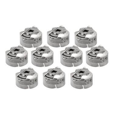 Imagem de Kit 10 Caixas de Bobina BC-DB1 NYBC com Mola Interna para Máquina de Costura Reta Industrial | Metal Resistente Compatível com Juki, Singer, Brother, Jack