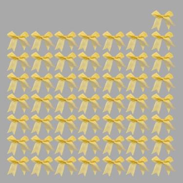 Imagem de 50 peças de laços de embrulho de cetim rosa claro - laços de fita premium de 8 cm para embrulho de presente, casamento, decorações de Natal e projetos de artesanato DIY (cinto de cebola dourada)