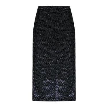 Imagem de Saia Midi Feminina Endless com Lantejoula Preto-Feminino