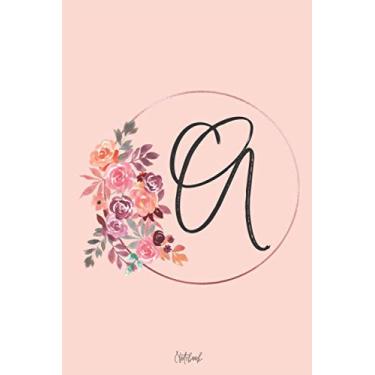 Imagem de Floral Alphabet First Name Initial Monogram Letter A Notebook Journal Diary 6x9 inches - 15,2x22,8 cm 120 lined pages/Quaderno Con Lettera A Nome ... E Tempo Libero 120 Pagine A Righe (Notebooks)