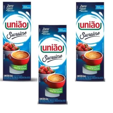 Imagem de União Sucralose Adoçante Líquido Zero Calorias, Derivado da Cana-de-Açúcar, 65mL, Kit com 3 Unidades