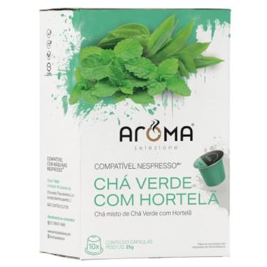 Imagem de Aroma Selezione Cápsulas De Chá Verde Com Hortelã Compatível Com Nespresso Contém 10 Cápsulas