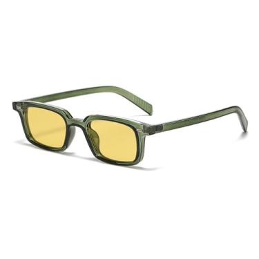 Imagem de Óculos de Sol UV400 - Armação Pequena com Rebites em Cores Vibrantes para Homens e Mulheres, Ideais para Esportes ao Ar Livre, Corrida e Ciclismo, Verde e Amarelo