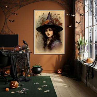 Imagem de Quadro Decorativo Menina Bela Bruxa Vintage - 70X50Cm - Quadros On-Lin