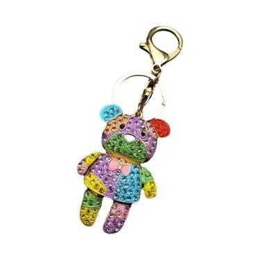 Imagem de Chaveiro De Urso De Cristal Colorido Em Liga Com Strass, Acessório De 