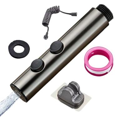 Imagem de Pulverizador de bidê | Acessório de aço inoxidável com mangueira | Pulverizador de bidê de banheiro com pressão de água ajustável | para limpeza de lavagem feminina, higiene pessoal, banho, animais de