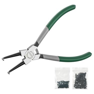 Imagem de Eupheng Ferramenta de saia de pesca, alicate de gola de nariz angular, ferramenta resistente para fazer saias de silicone, colares de borracha, acessórios manuais SpinnerBait Buzzbait