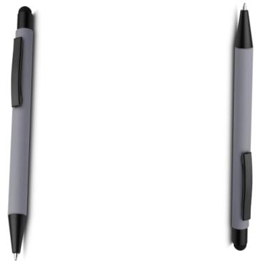 Imagem de Caneta Esferográfica em Metal Emborrachada com Ponta Touch, Escrita Azul, 2 Unidades Moderno Design (Branco 2)