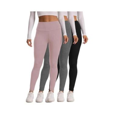 Imagem de Leggings Térmicas De Cintura Alta Para Corrida, Pacote Com 3, Calças D