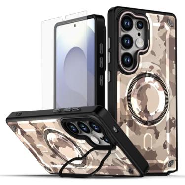 Imagem de Asuwish Capa de celular para Samsung Galaxy S25 Ultra 5G capa magnética com protetor de tela e suporte rígido de proteção de carregamento sem fio pintado S25Ultra 25S S 25 25Ultra 6.9 2025 feminino