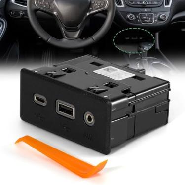 Imagem de VORGENS Leitor de áudio com porta USB e receptáculo USB, adequado para Chevy Malibu/Equinox, 2019-2024 | Buick Encore GX, 2020-2023 | GMC Terrain, 2018-2019 - Substituir para 13529865 84260037