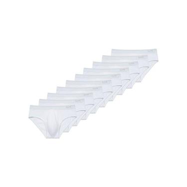 Imagem de Kit com 10 Cuecas Slip Lupo 485-003, Branco, M