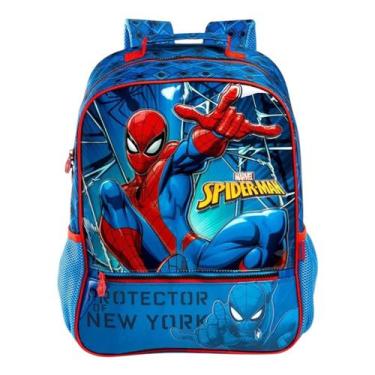 Imagem de Mochila Escolar Bolsa Costas Menino Homem Aranha Spider Man - Azul, AZ