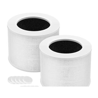 Imagem de Filtro Core Mini Filtro H13 True HEPA para LEVOIT Core Mini Core Mini-P Purificador de Ar Filtro de Substituição 3 em 1 HEPA, Carvão Ativado de Alta Eficiência, 2 Filtros e 8 Esponjas de Fragrância