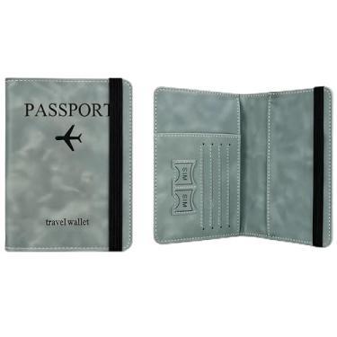Imagem de Porta-passaporte RFID 1P, carteira fina, bolsa de viagem multifuncional retrô de poliuretano