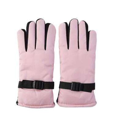 Imagem de Luvas térmicas de esqui para homens e mulheres - Luvas para esportes de neve para clima frio com design rosa e preto