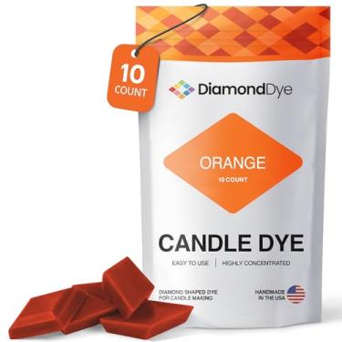 Imagem de Tinta de vela laranja – Feito nos EUA – Corantes premium – Altamente concentrado – Cores populares para parafina ou cera de soja – Ótimo para profissionais ou amadores – 10 chips de tinta