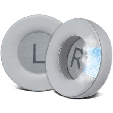 Imagem de SOULWIT Almofadas De Substituição Profissionais Com Gel Refrescante Para Fones Ouvido Akg K701, K702, Q701, Q702, K601, K612, K712, Auriculares Tecido Seda Gelada, Espuma Alta Densidade - Cinza