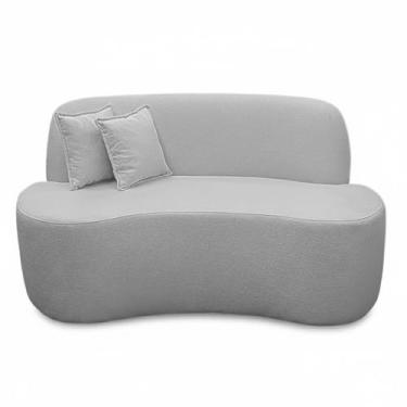 Imagem de Sofá Ondulado Orgânico Pequeno 2 Lugares Sala Bouclé - Tatite Decor, B