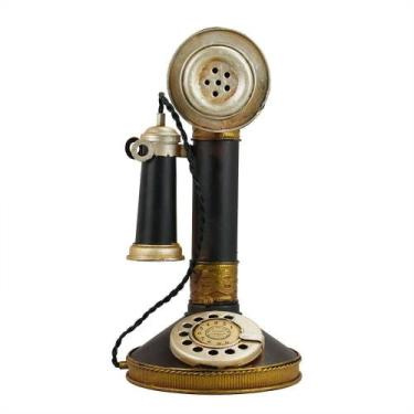 Imagem de Telefone De Disco 26X13X13Cm Estilo Retrô - Vintage - Taimes