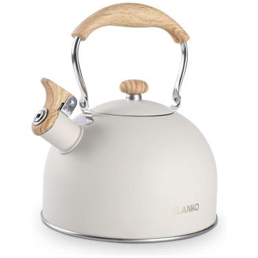 Imagem de Chaleira de Chá 2. em Aço Inoxidável com Apito, BELANKO BE 2.5L MW, Creme