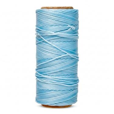 Imagem de Cordão Encerado Preto, 1mm, 100 Metros, para Artesanato e Costura (Azul Bebê - N°:177)