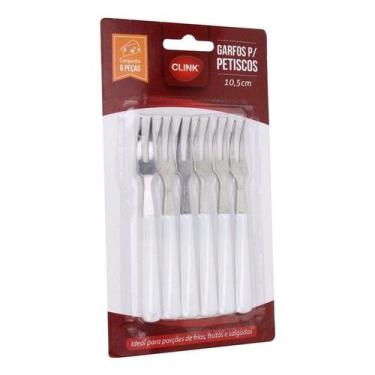 Imagem de Garfo / Garfinho Para Frutas E Petiscos De Inox Com Cabo Pla - Oem