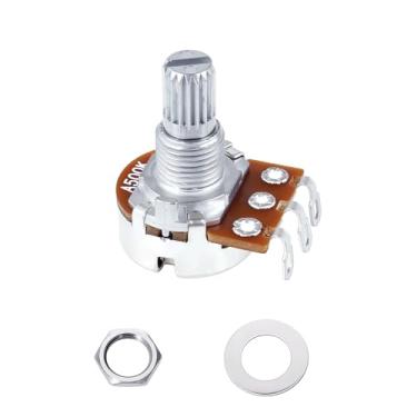 Imagem de Banworks Metric M8 Thread A500K Mini Potenciômetros de alumínio 18 estrias divididas (15 mm de comprimento) Potenciômetros de guitarra elétrica cônica de áudio para Squier, Epiphone, Ibanez, ESP 1